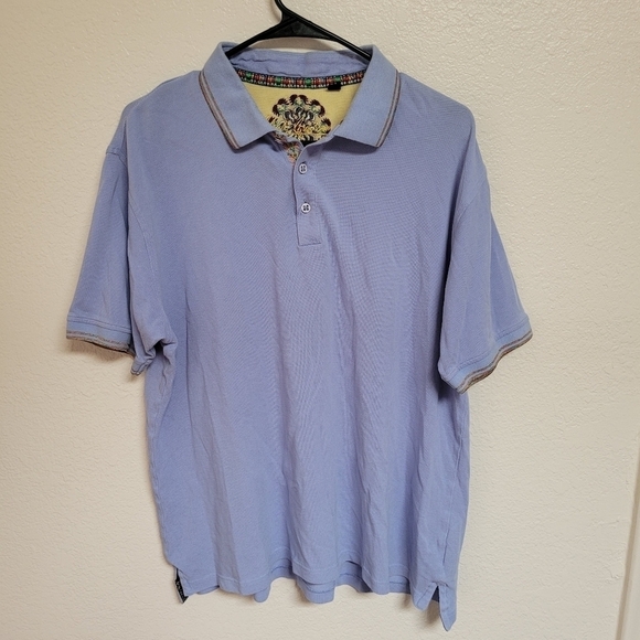 Robert Graham Blue Polo Shirt - Picture 1 of 6